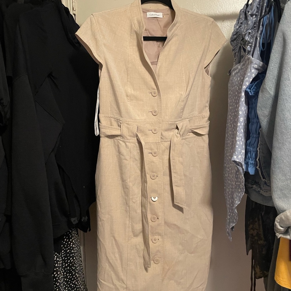 Calvin Klein Dress Beige Size 8